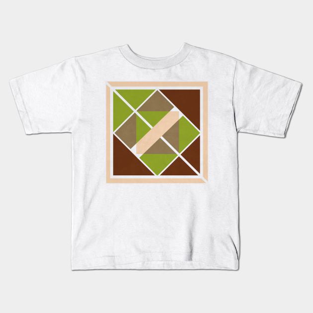 Geometric brown elegant pattern Kids T-Shirt by carolsalazar